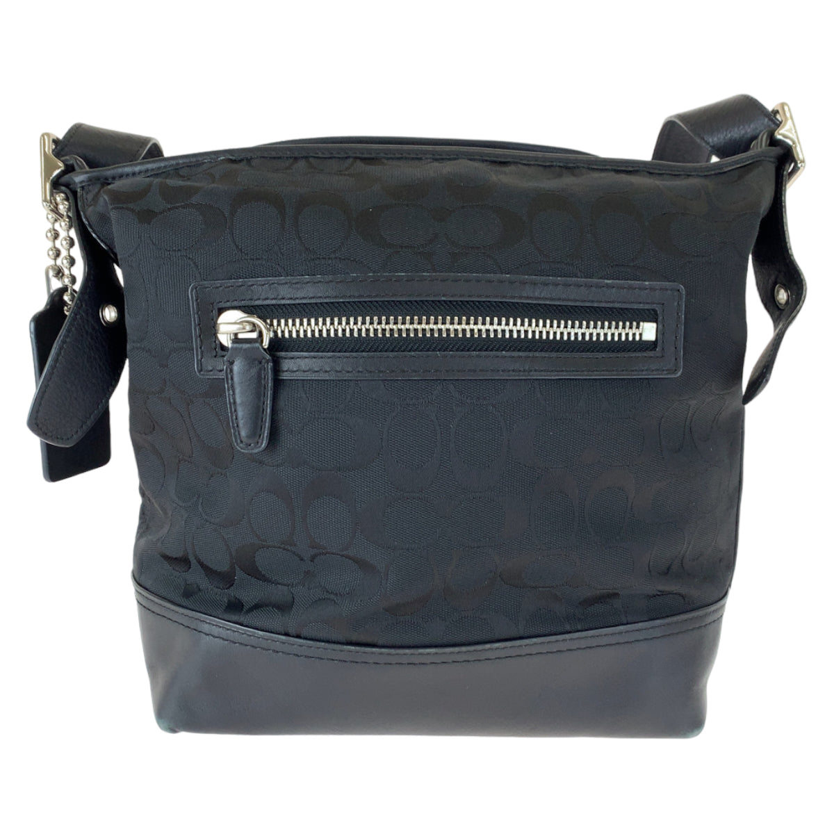 COACH コーチ シグネチャー ブラック 黒 キャンバス / レザー ショルダーバッグ 斜め掛け  レディース