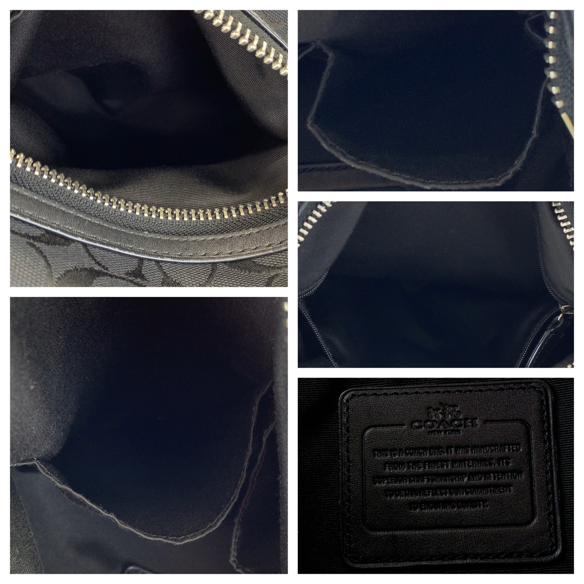 COACH コーチ シグネチャー ブラック 黒 キャンバス / レザー ショルダーバッグ 斜め掛け  レディース