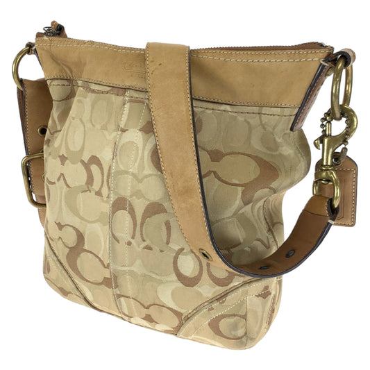 COACH コーチ オプティック シグネチャー ブラウン 茶 キャンバス / レザー 10378 ショルダーバッグ 斜め掛け  レディース