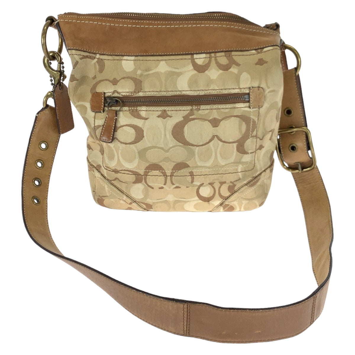 COACH コーチ オプティック シグネチャー ブラウン 茶 キャンバス / レザー 10378 ショルダーバッグ 斜め掛け  レディース