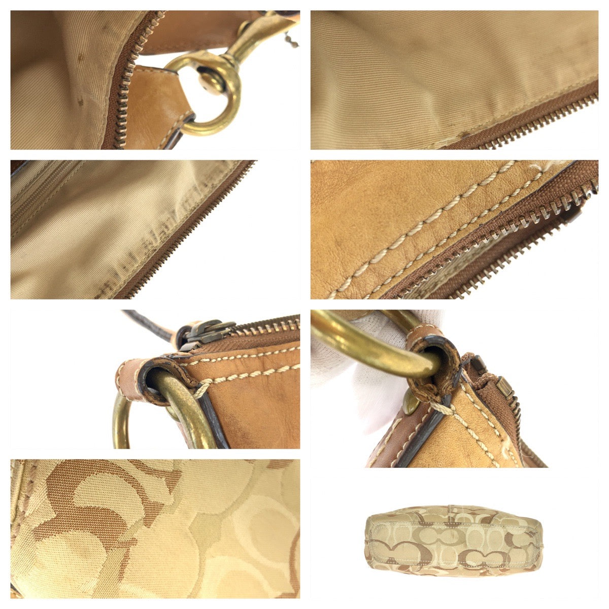 COACH コーチ オプティック シグネチャー ブラウン 茶 キャンバス / レザー 10378 ショルダーバッグ 斜め掛け  レディース