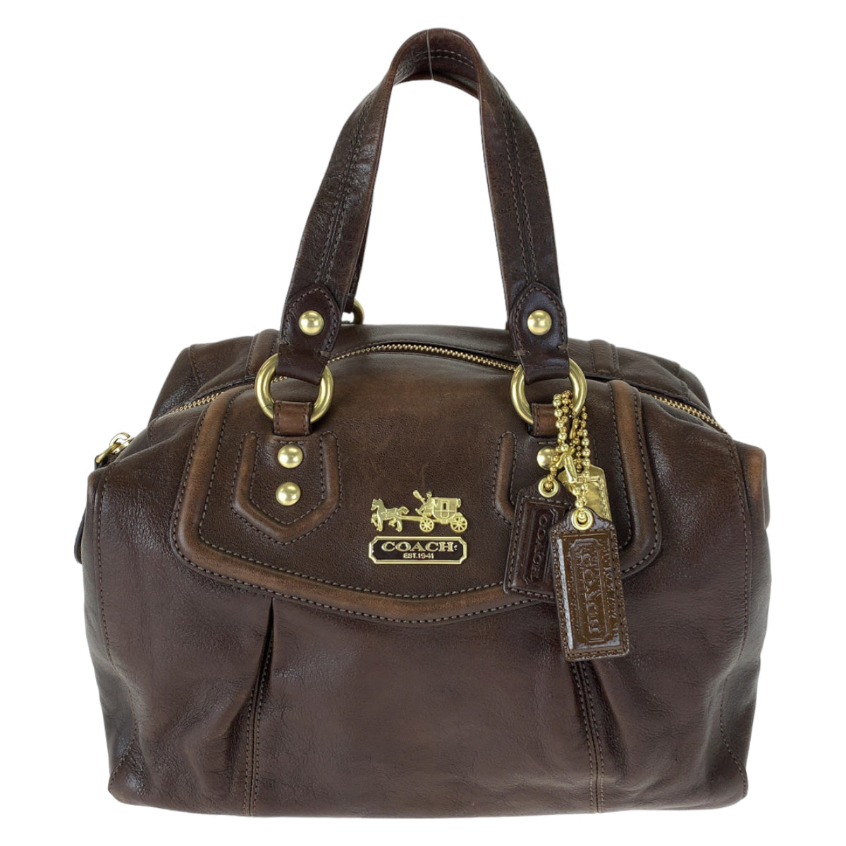 COACH コーチ ヴィンテージ マディソン ブラウン 茶 レザー 14316 ショルダーバッグ ハンドバッグ 2way  レディース