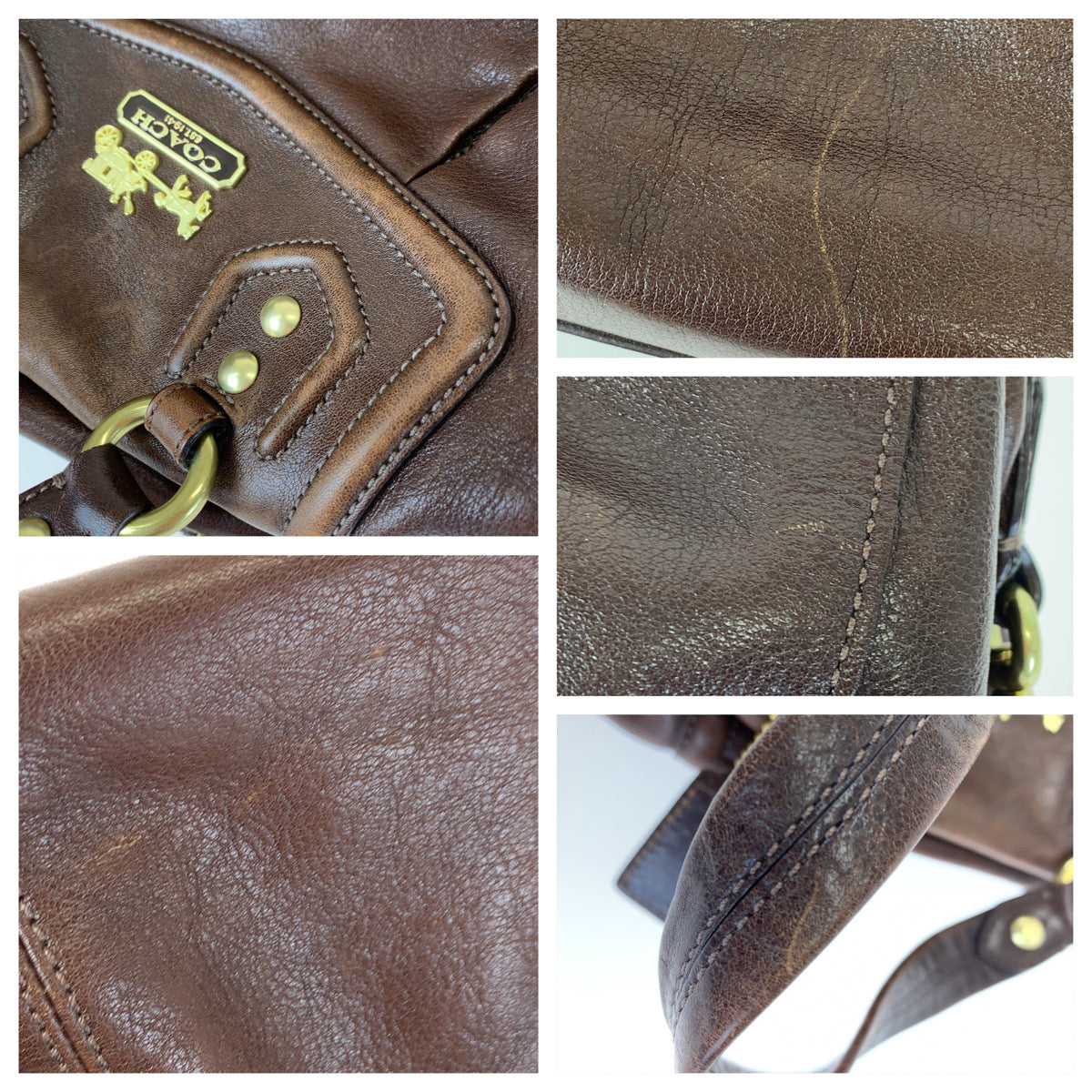 COACH コーチ ヴィンテージ マディソン ブラウン 茶 レザー 14316 ショルダーバッグ ハンドバッグ 2way  レディース