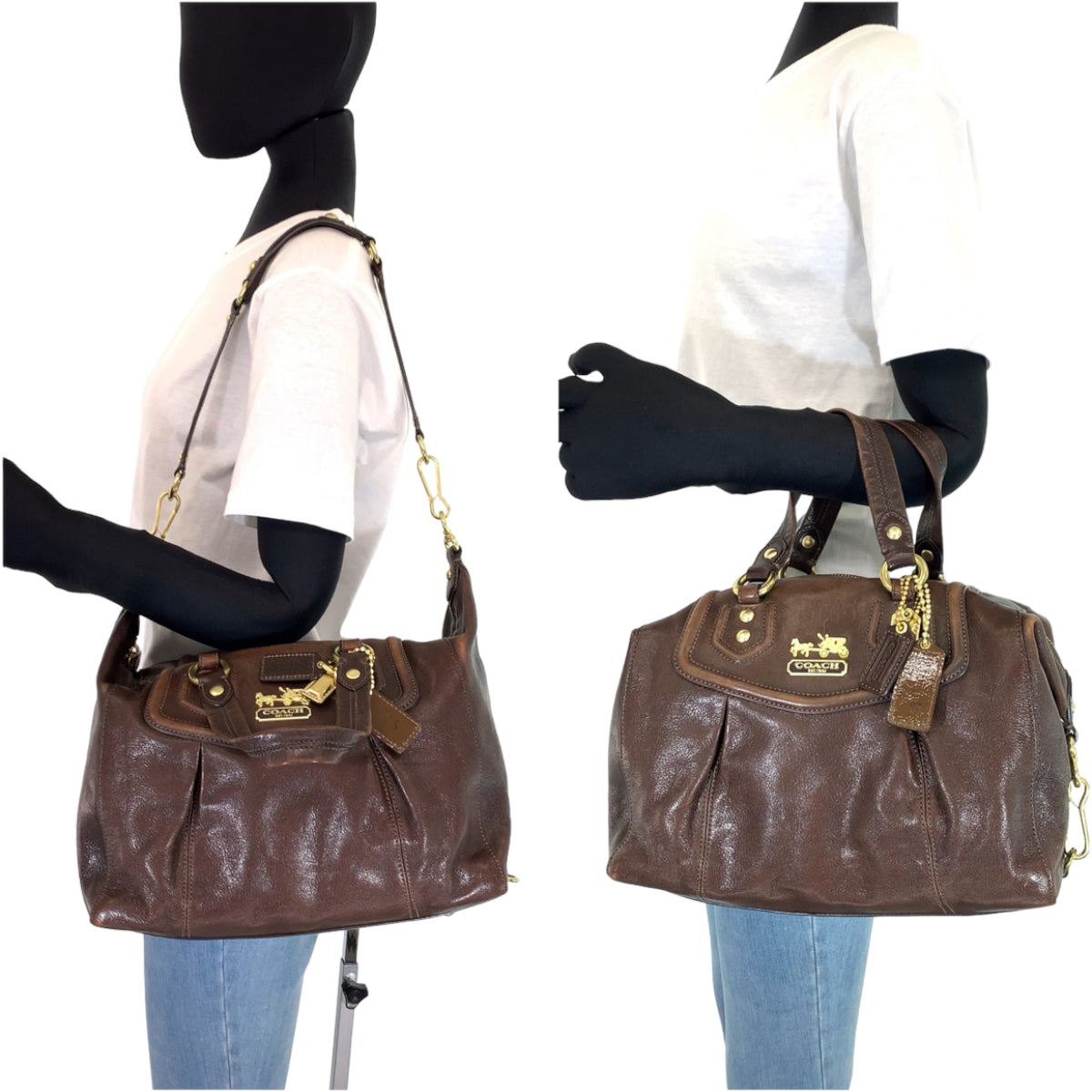 COACH コーチ ヴィンテージ マディソン ブラウン 茶 レザー 14316 ショルダーバッグ ハンドバッグ 2way  レディース