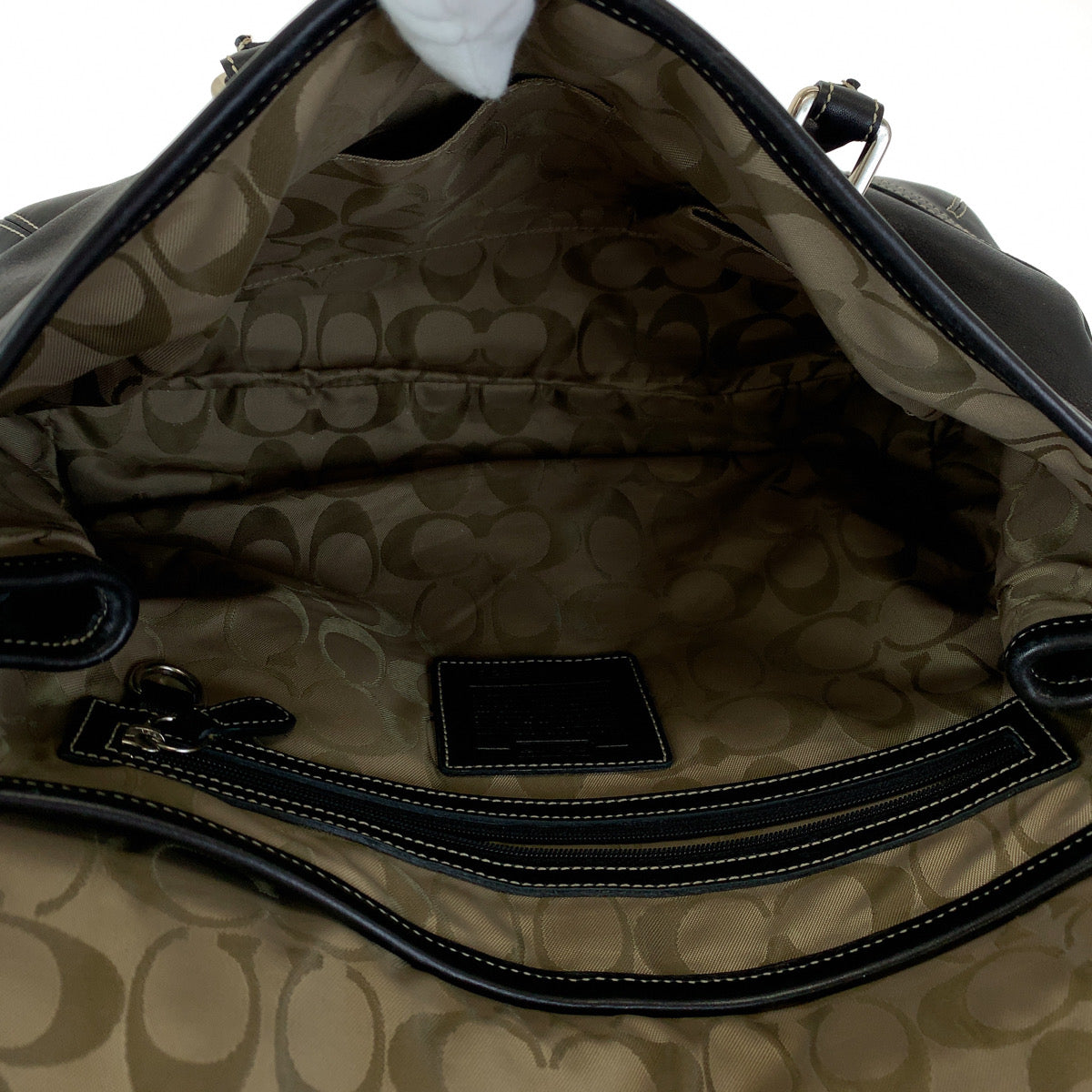 COACH コーチ ブラック 黒 シルバー金具 レザー 9550 ショルダーバッグ トートバッグ  レディース