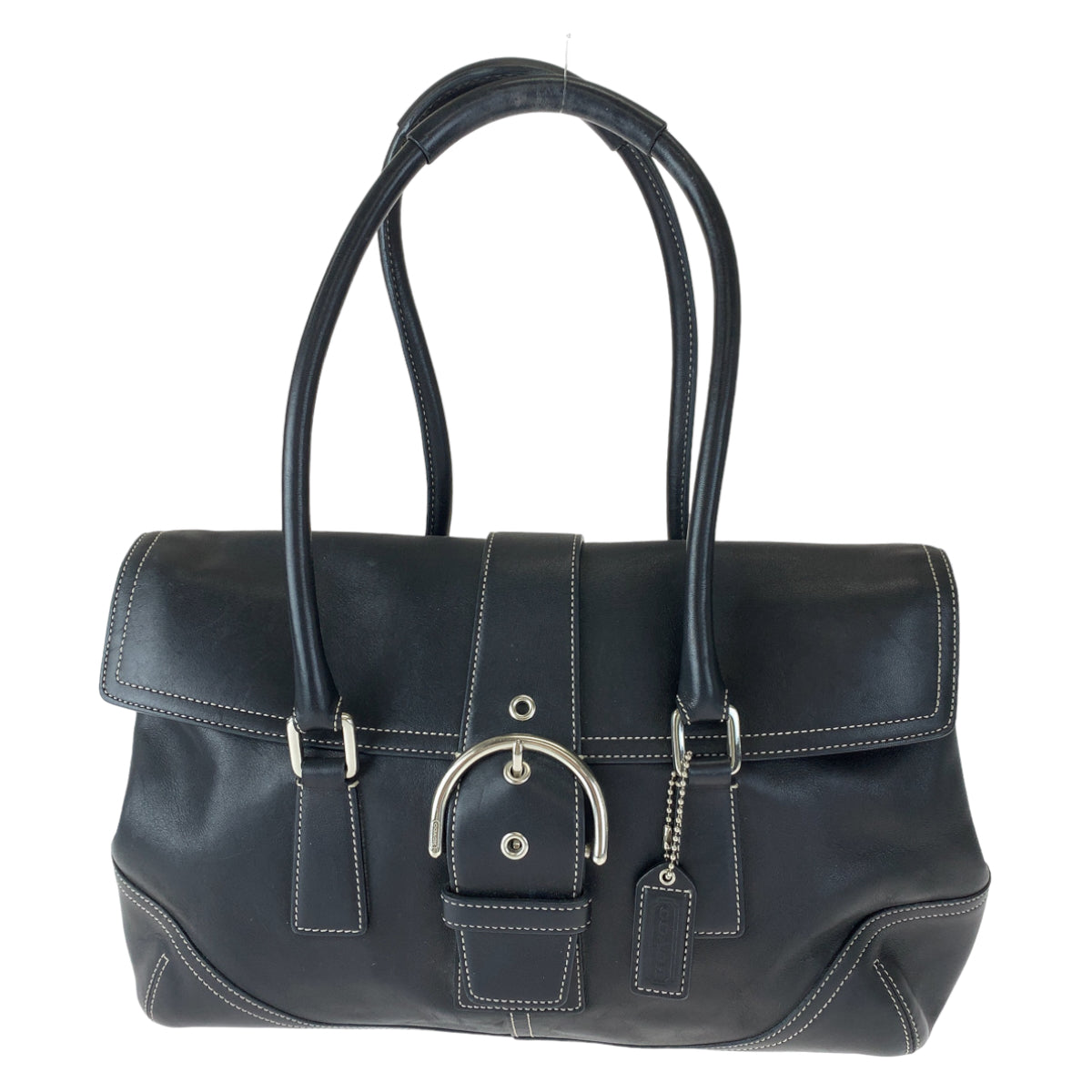 COACH コーチ ブラック 黒 シルバー金具 レザー 9550 ショルダーバッグ トートバッグ  レディース