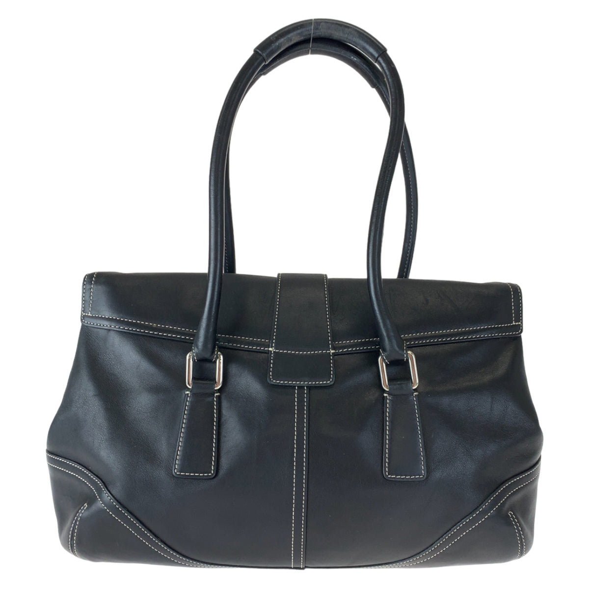 COACH コーチ ブラック 黒 シルバー金具 レザー 9550 ショルダーバッグ トートバッグ  レディース