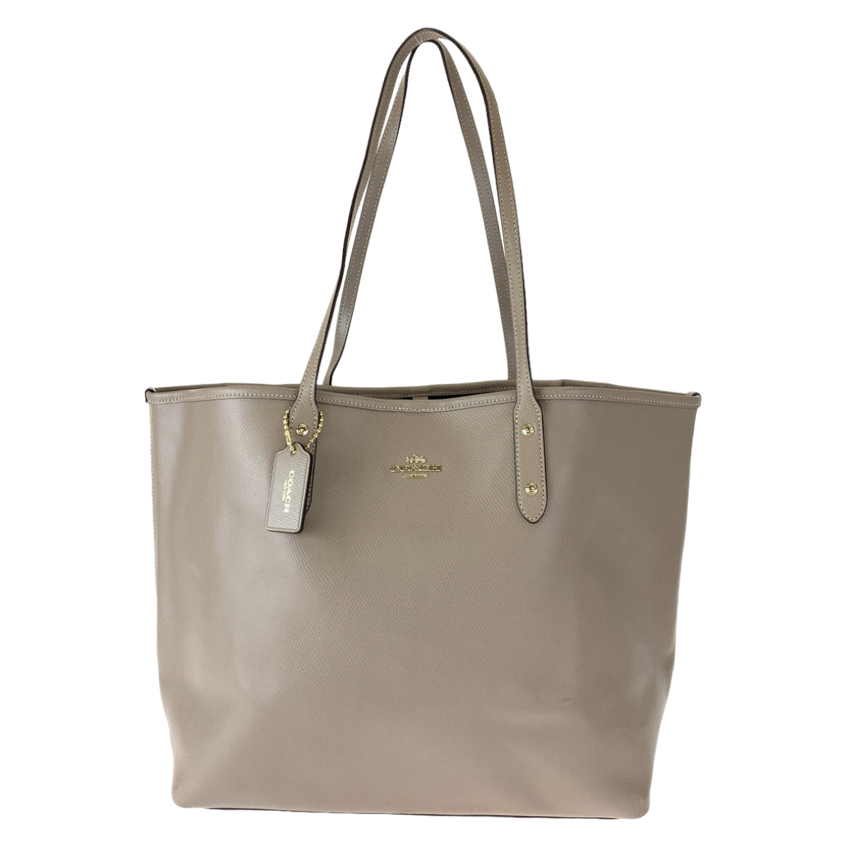 COACH コーチ ベージュ ライトブラウン PVC ショルダーバッグ トートバッグ  レディース