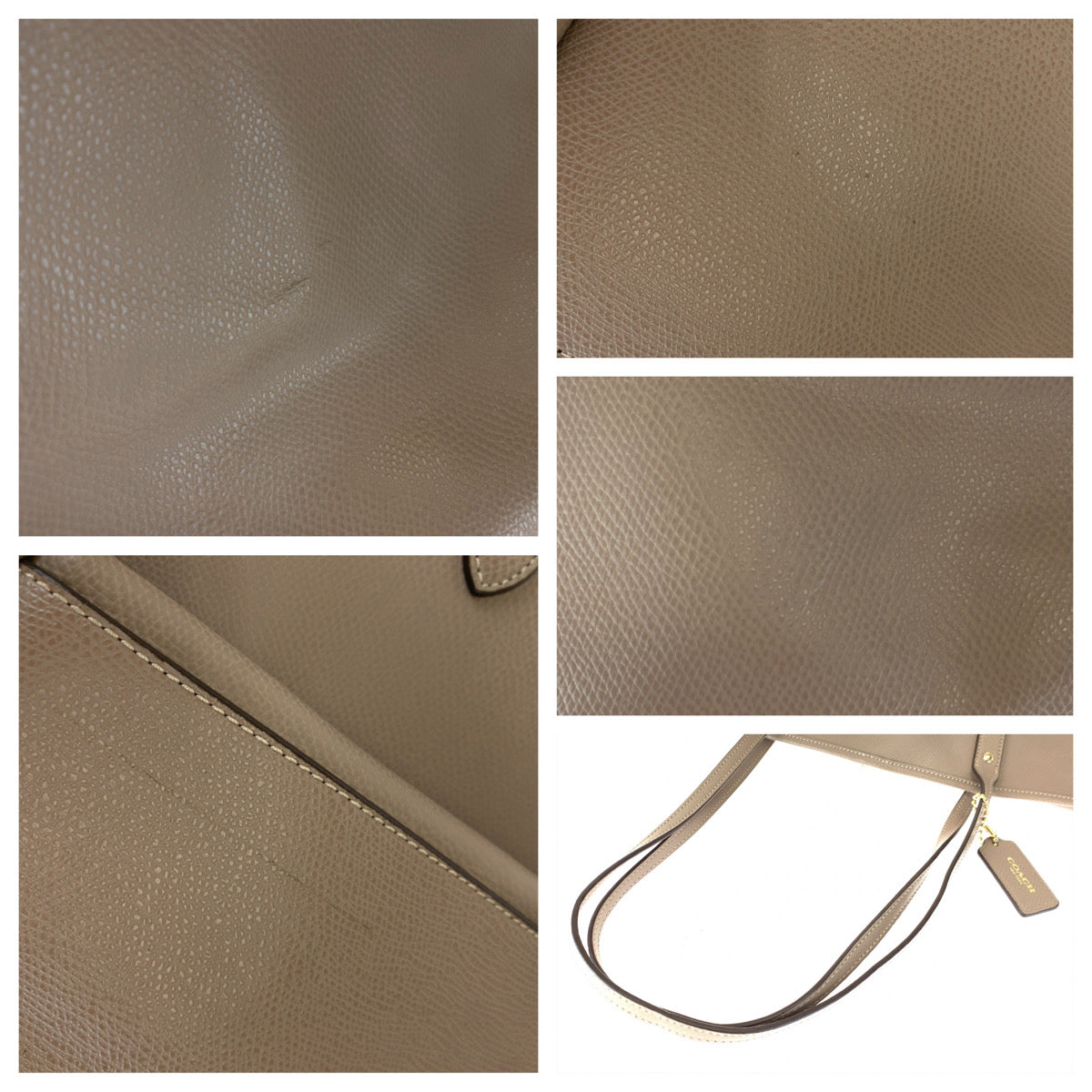COACH コーチ ベージュ ライトブラウン PVC ショルダーバッグ トートバッグ  レディース