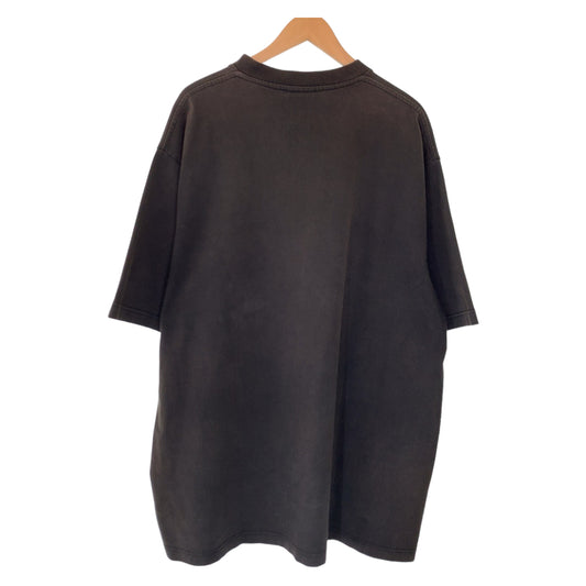 VETEMENTS ヴェトモン ヘビーメタル スカルプリント サイズS ブラック 黒 ダークグレー コットン ヴィンテージ加工 半袖Tシャツ オーバーサイズ  メンズ