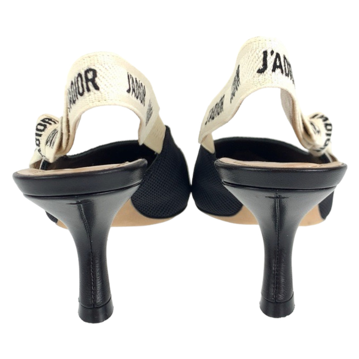 Dior ディオール J'ADIOR スリングバッグ パンプス リボン サイズ36 ブラック 黒 コットン / レザー KDC201TFL S900 パンプス ヒール  レディース