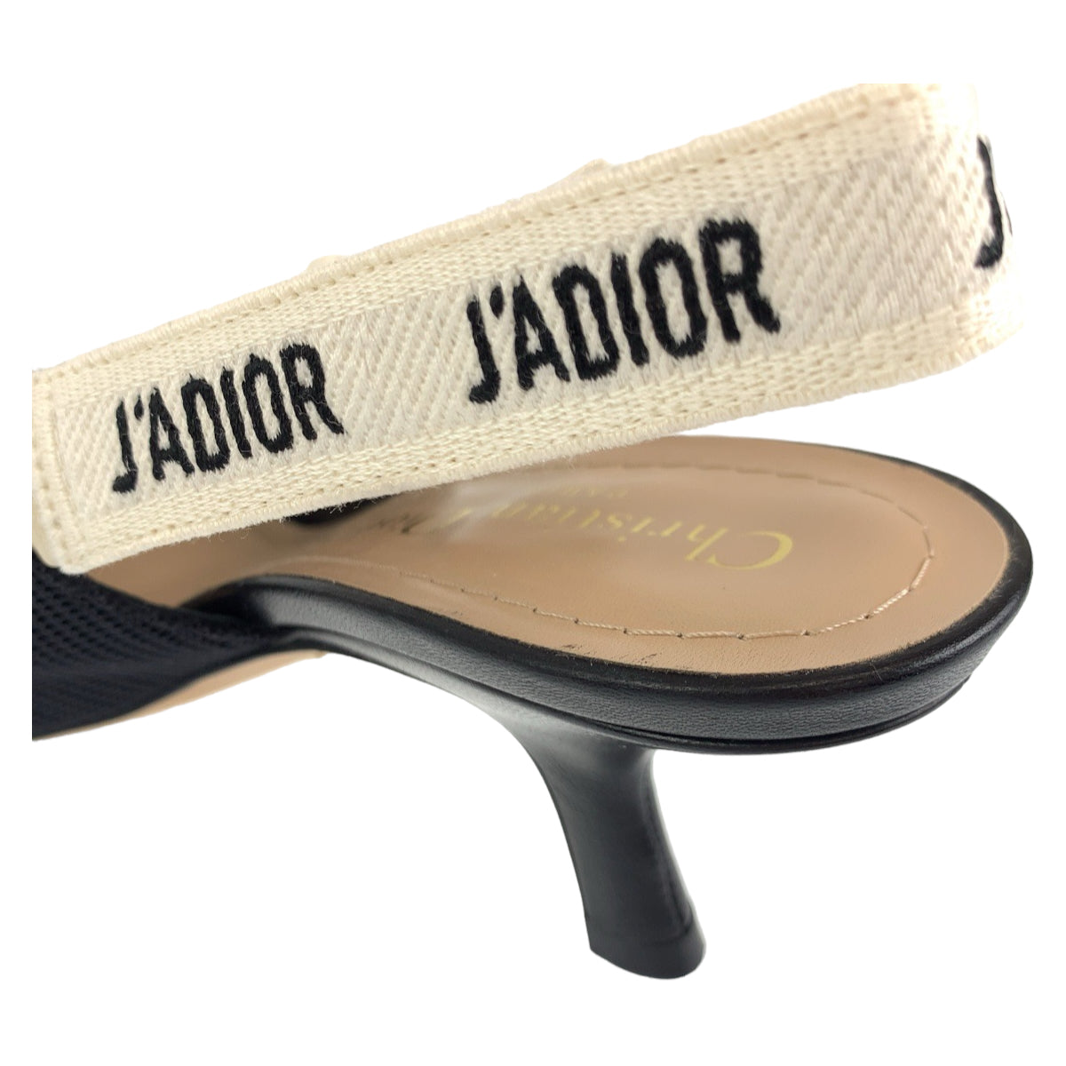 Dior ディオール J'ADIOR スリングバッグ パンプス リボン サイズ36 ブラック 黒 コットン / レザー KDC201TFL S900 パンプス ヒール  レディース