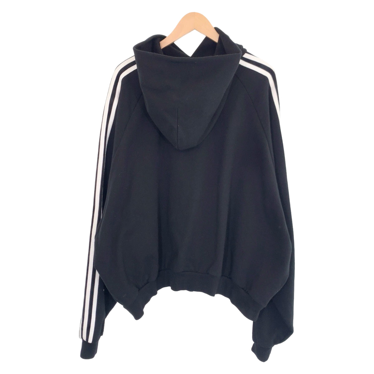 BALENCIAGA バレンシアガ 22AW バレンシアガ×アディダス Hoodie Large Fit サイズL ブラック 黒 ホワイト 白 コットン RG54 729322 TNVN2 8482 パーカー フーディー  メンズ