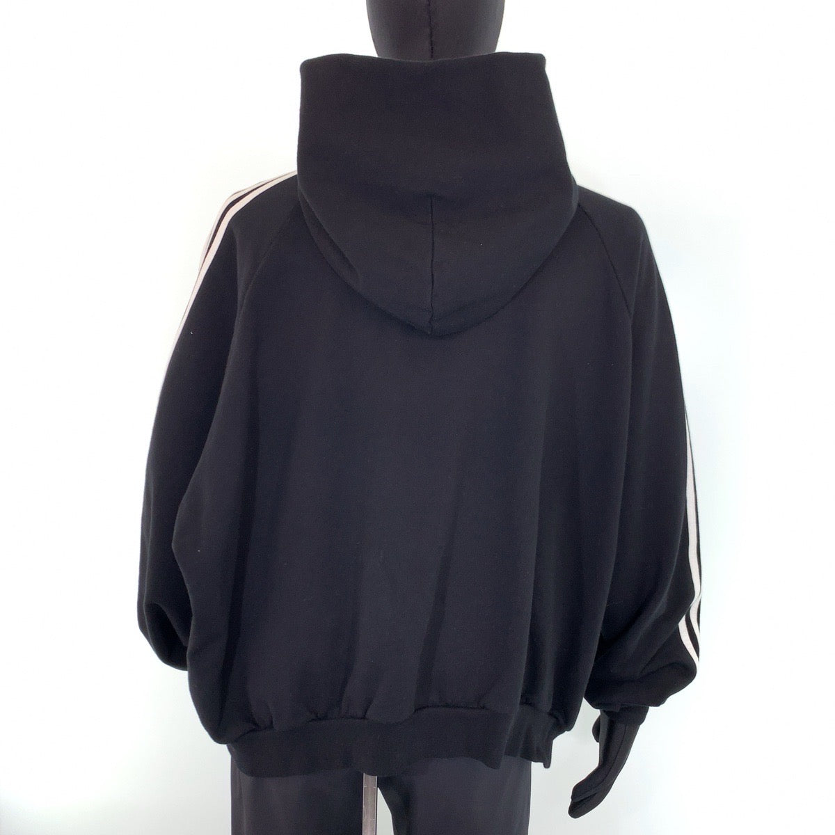 BALENCIAGA バレンシアガ 22AW バレンシアガ×アディダス Hoodie Large Fit サイズL ブラック 黒 ホワイト 白 コットン RG54 729322 TNVN2 8482 パーカー フーディー  メンズ