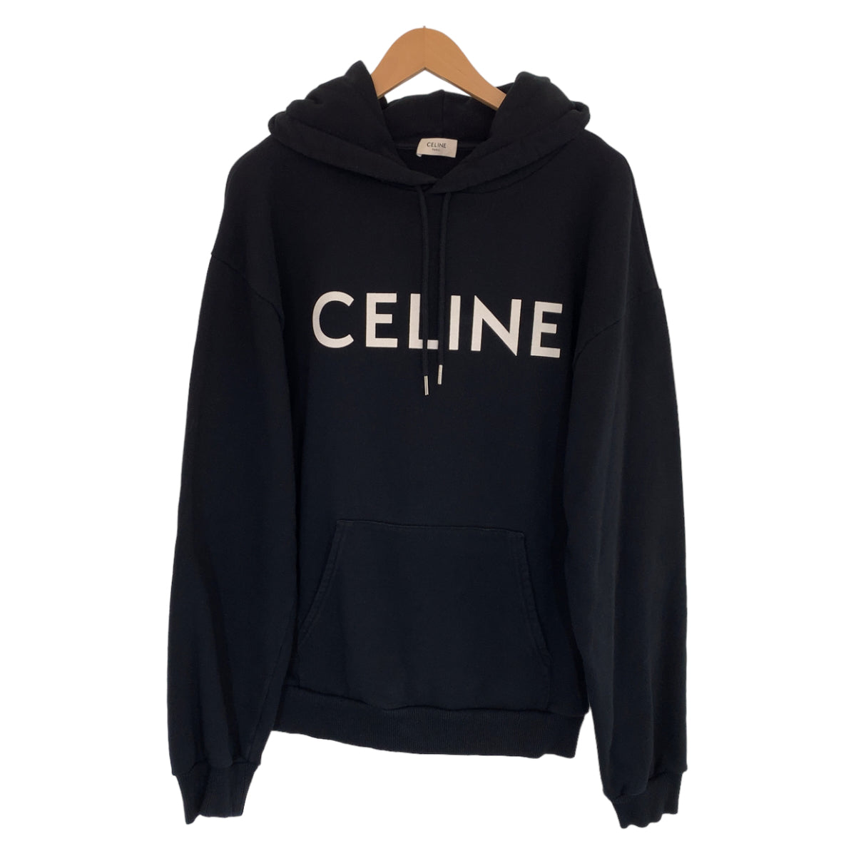 CELINE セリーヌ 21SS ロゴプリント サイズL ブラック 黒 ホワイト 白 コットン 2Y321052H パーカー スウェット  メンズ