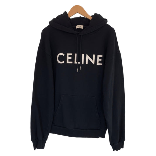 CELINE セリーヌ 21SS ロゴプリント サイズL ブラック 黒 ホワイト 白 コットン 2Y321052H パーカー スウェット  メンズ