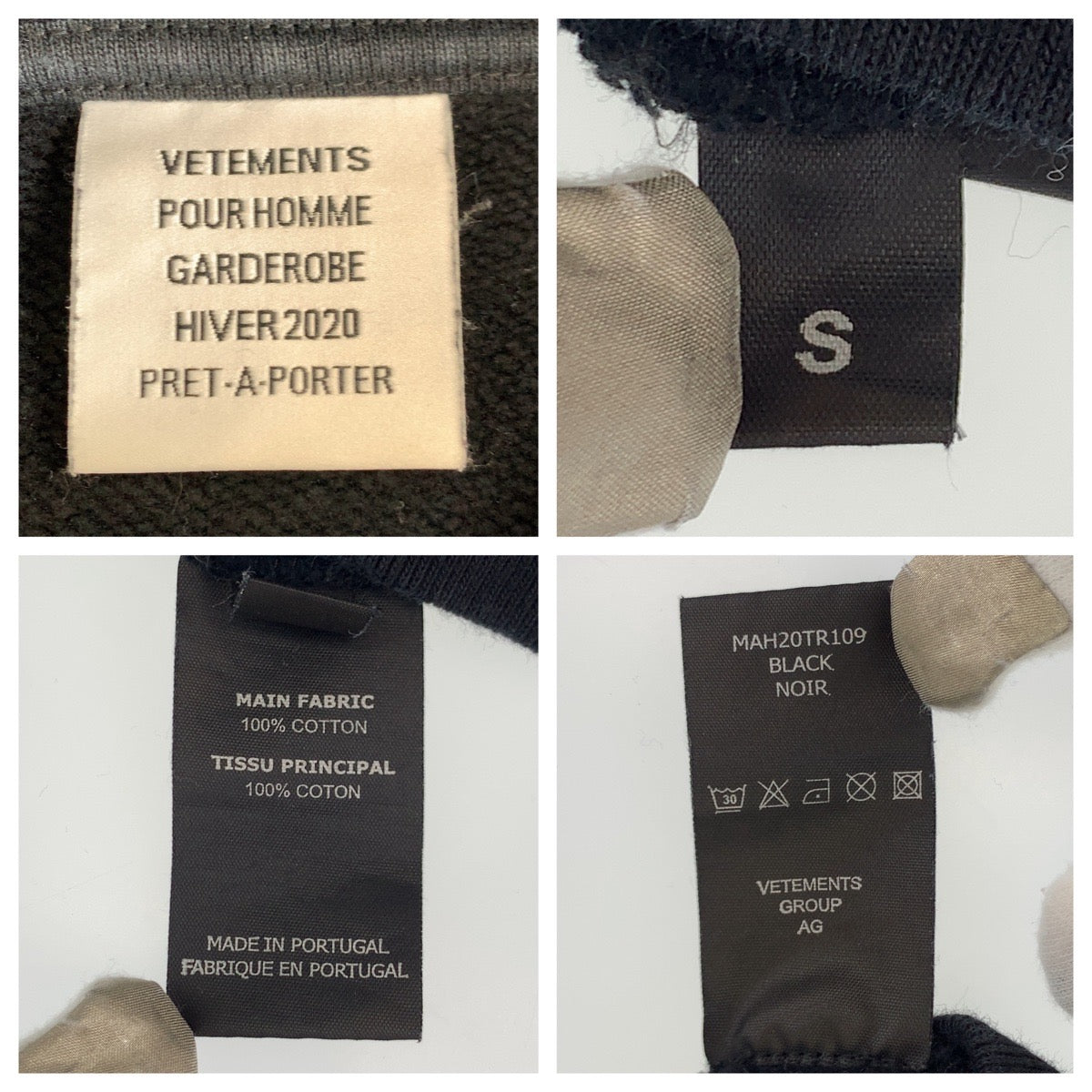 VETEMENTS ヴェトモン マスクアナーキーフーディー バックプリント サイズS ブラック 黒 レッド 赤 コットン MAH20TR109 パーカー フーディー  メンズ