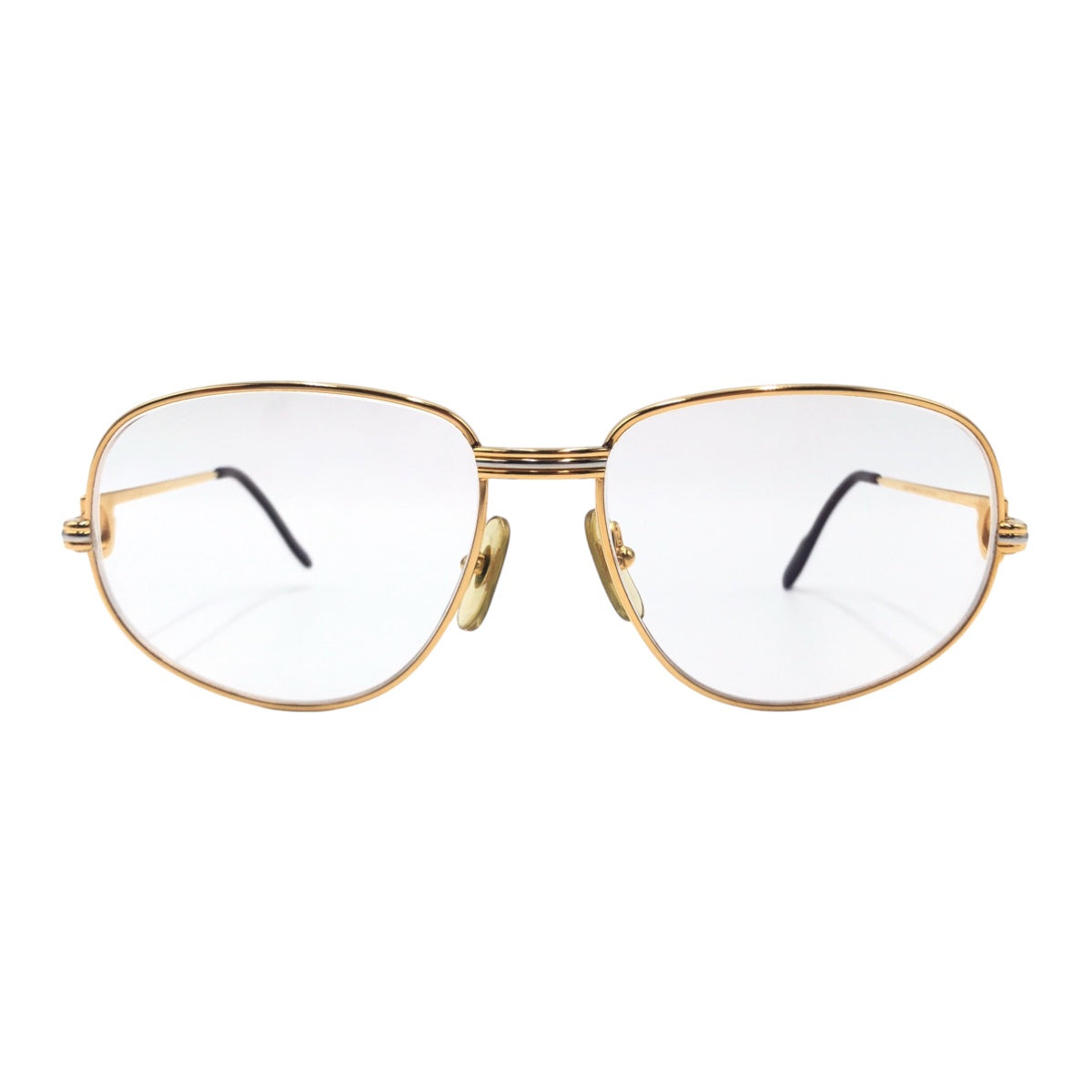 CARTIER カルティエ ヴィンテージ トリニティ 男女兼用 ゴールド 金 メタル 56◻︎16 130  メガネ  度あり メンズ