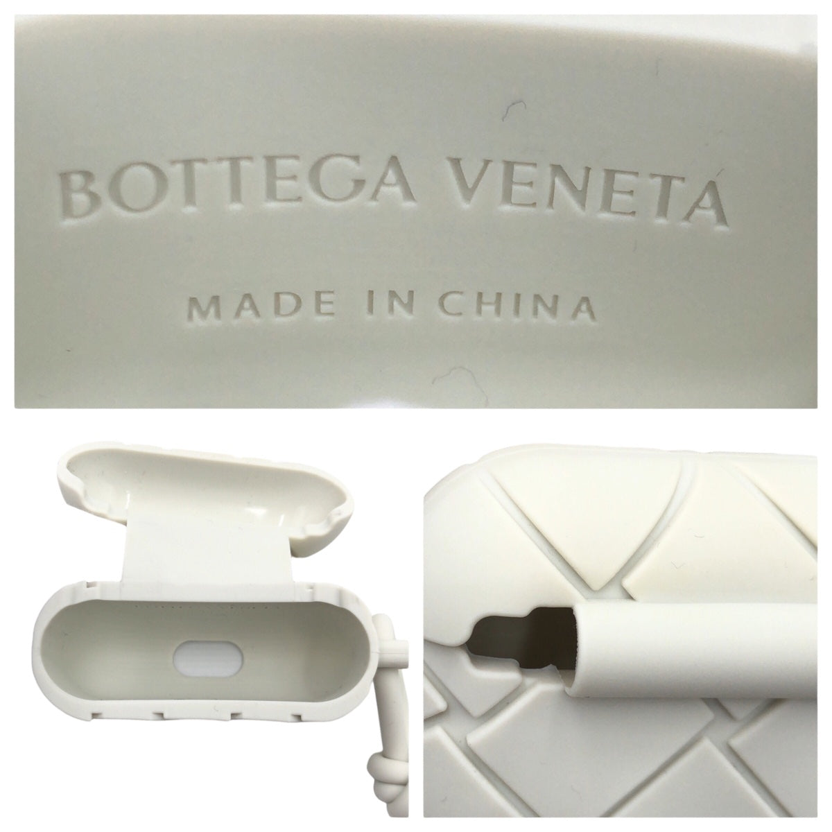 BOTTEGAVENETA ボッテガヴェネタ イントレチャート 男女兼用 ホワイト 白 プラスター シリコン Airpods Pro ケース  レディース