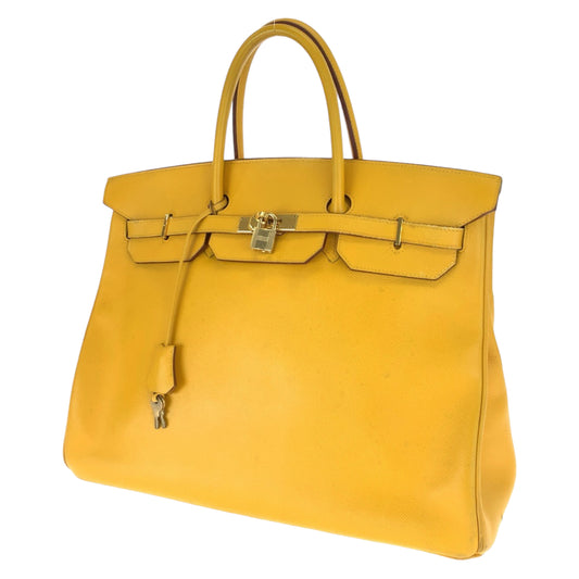 C-037
HERMES エルメス バーキン40 ジョーヌアンブル イエロー 黄 ゴールド金具 ヴォーエプソン ハンドバッグ トートバッグ □A刻印  レディース