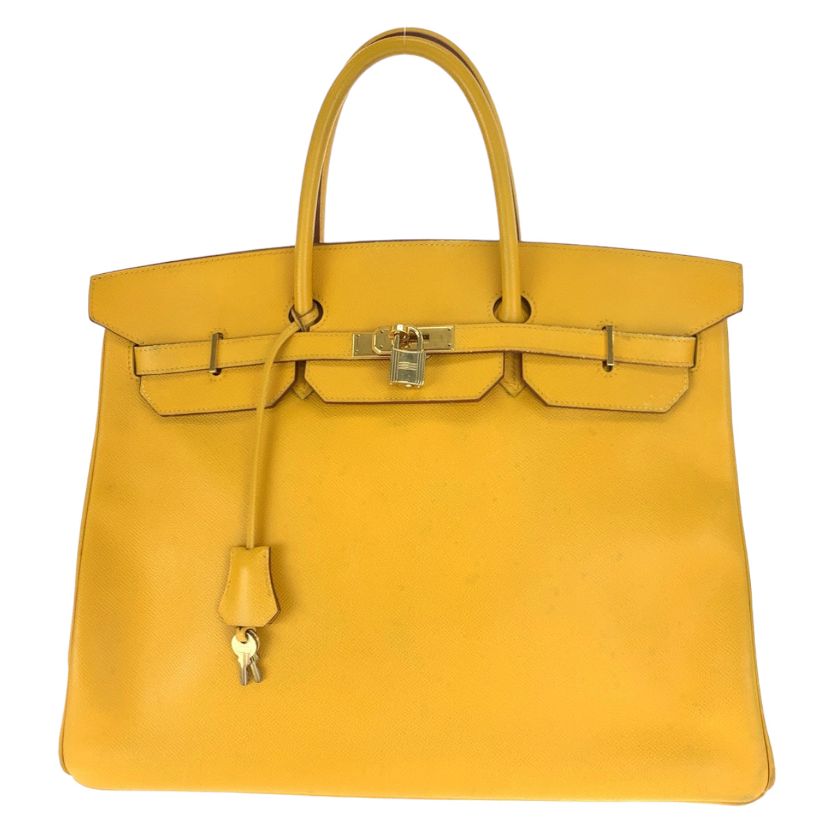 C-037
HERMES エルメス バーキン40 ジョーヌアンブル イエロー 黄 ゴールド金具 ヴォーエプソン ハンドバッグ トートバッグ □A刻印  レディース