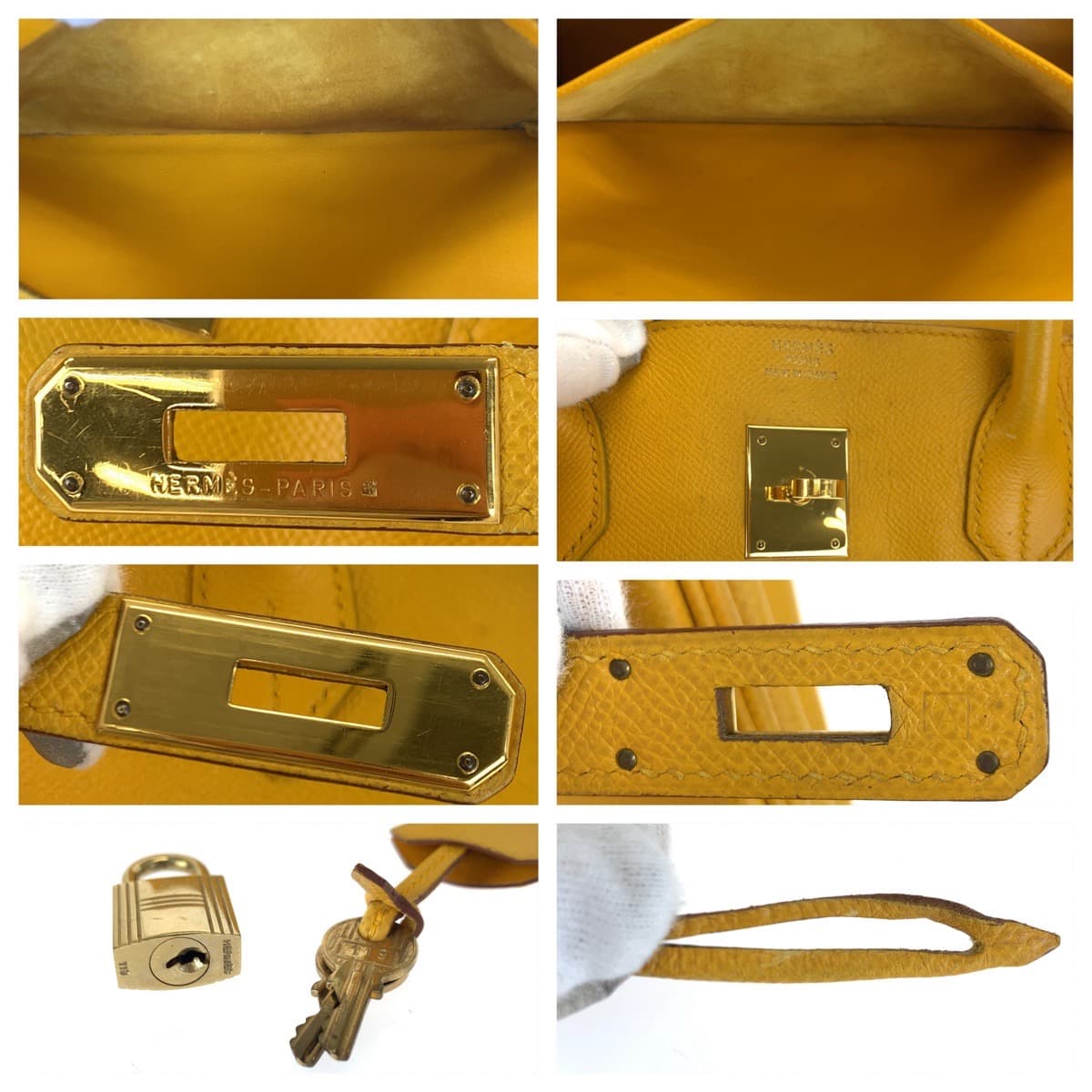 C-037
HERMES エルメス バーキン40 ジョーヌアンブル イエロー 黄 ゴールド金具 ヴォーエプソン ハンドバッグ トートバッグ □A刻印  レディース