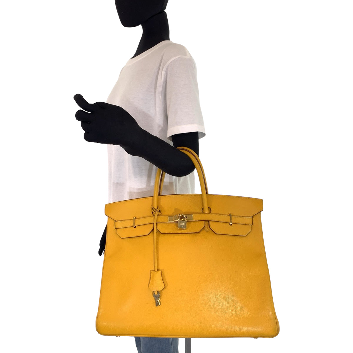 C-037
HERMES エルメス バーキン40 ジョーヌアンブル イエロー 黄 ゴールド金具 ヴォーエプソン ハンドバッグ トートバッグ □A刻印  レディース