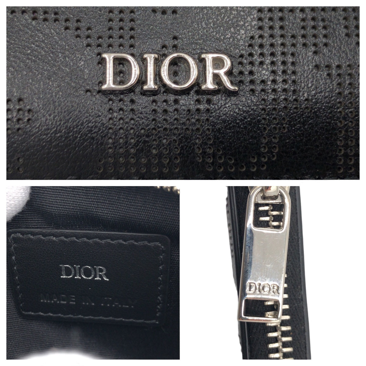 Dior ディオール オブリーク ギャラクシー ブラック 黒 シルバー金具 レザー コインケース 小銭入れ  メンズ