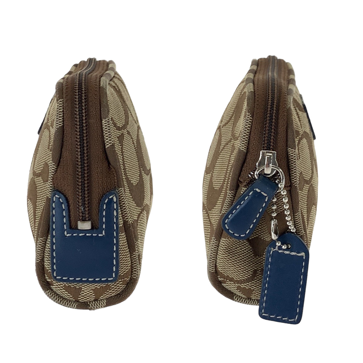COACH コーチ シグネチャー ブラウン 茶 キャンバス ポーチ アクセサリーポーチ  レディース