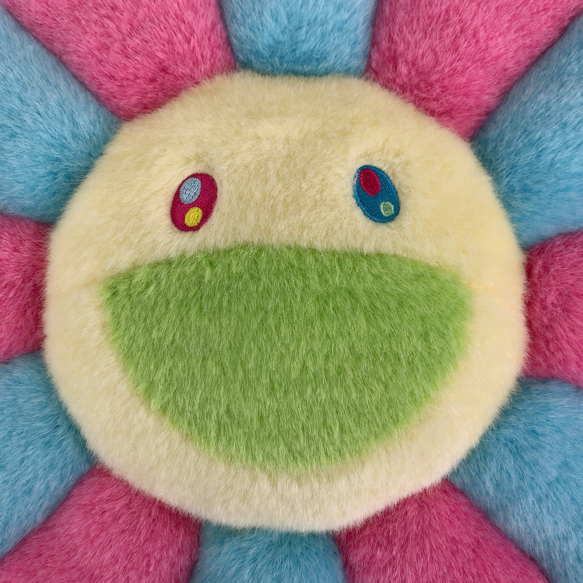 カイカイキキ 村上隆 ピンク 水色 ブルー マルチカラー コットン フラワークッション ピロー  レディース