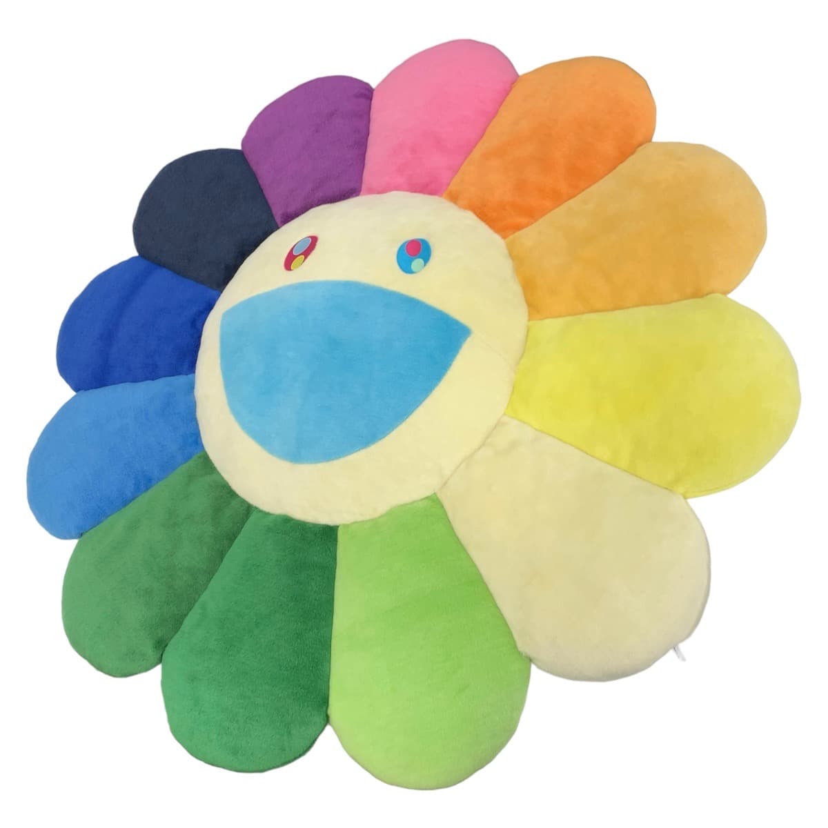 村上隆 カイカイキキ kaikaikiki マルチカラー レインボー コットン フラワークッション 特大 ビッグサイズ  レディース