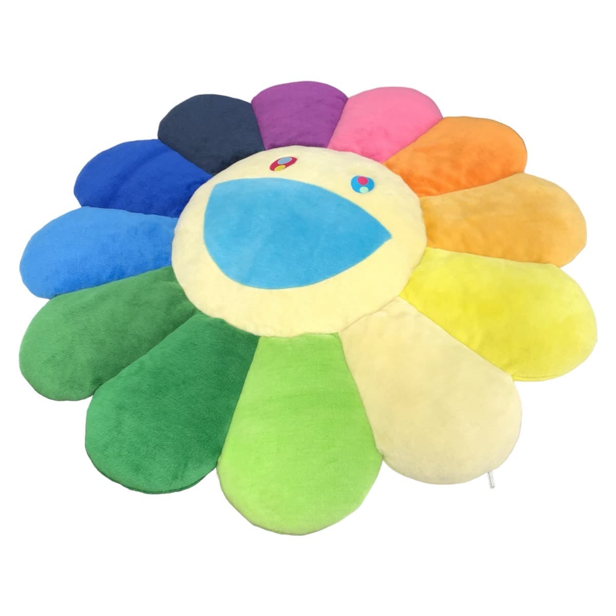 村上隆 カイカイキキ kaikaikiki マルチカラー レインボー コットン フラワークッション 特大 ビッグサイズ  レディース