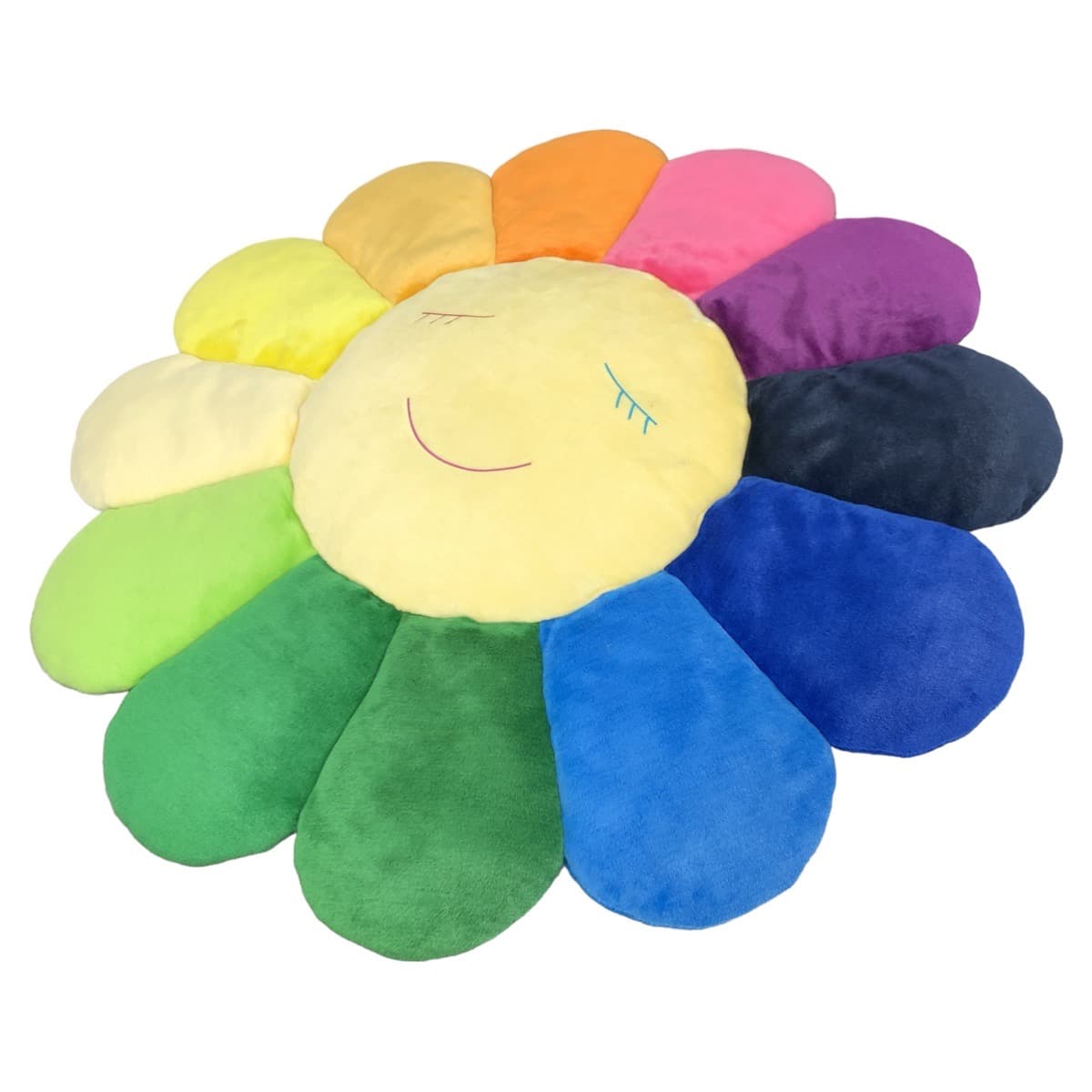 村上隆 カイカイキキ kaikaikiki マルチカラー レインボー コットン フラワークッション 特大 ビッグサイズ  レディース