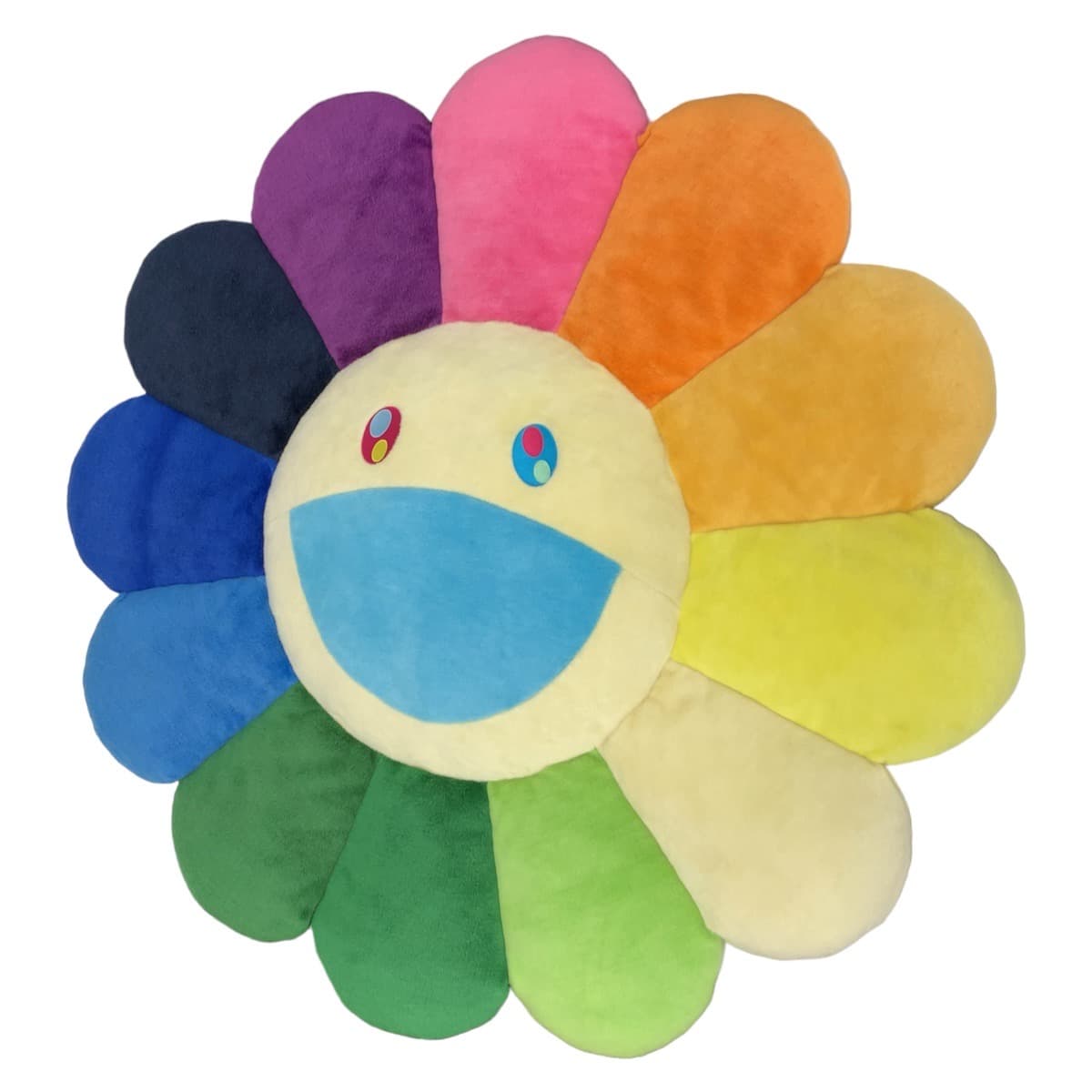 村上隆 カイカイキキ kaikaikiki マルチカラー レインボー コットン フラワークッション 特大 ビッグサイズ  レディース