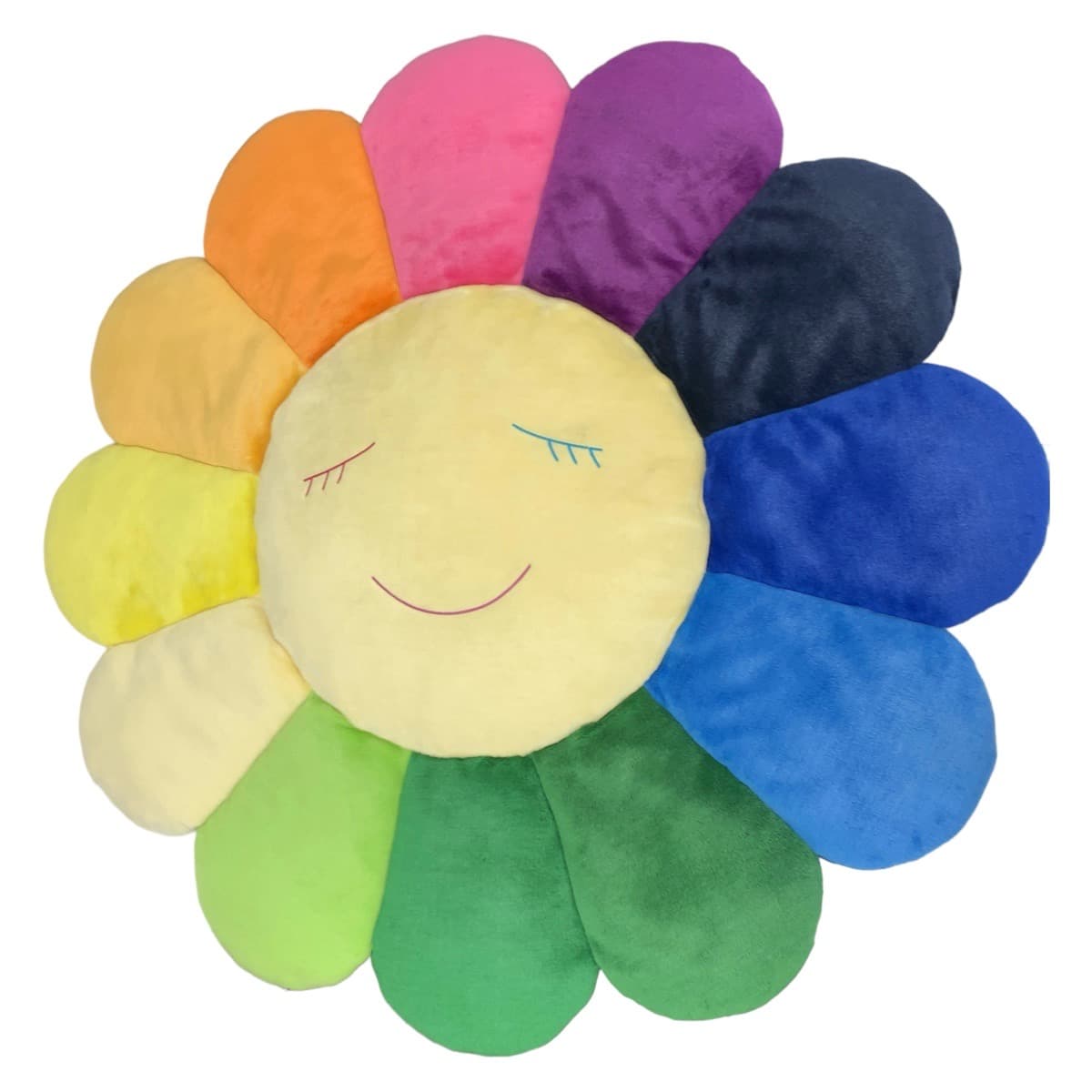 村上隆 カイカイキキ kaikaikiki マルチカラー レインボー コットン フラワークッション 特大 ビッグサイズ  レディース