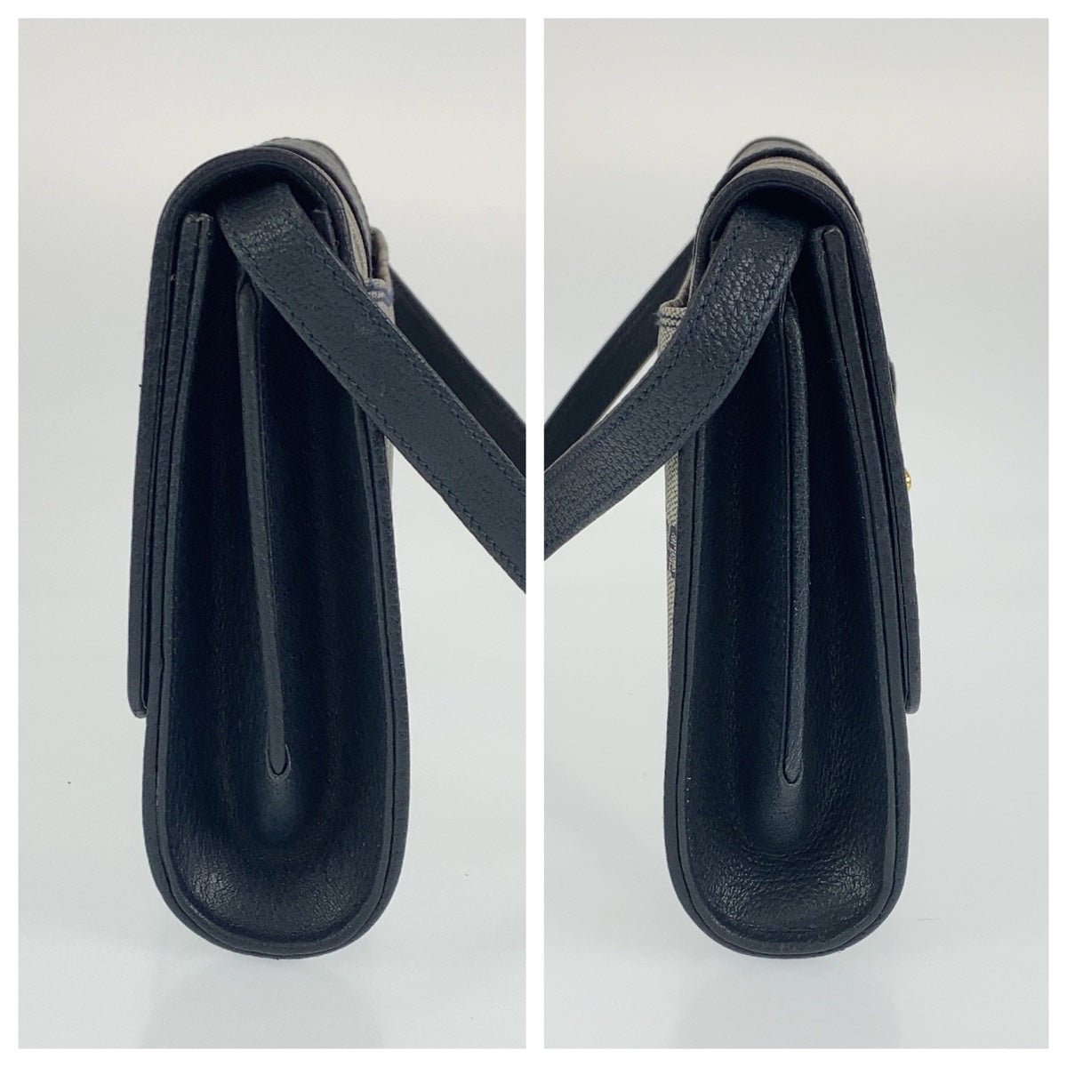 GUCCI グッチ ヴィンテージ オールドグッチ ネイビー 紺 ゴールド金具 レザー ショルダーバッグ クラッチバッグ  レディース