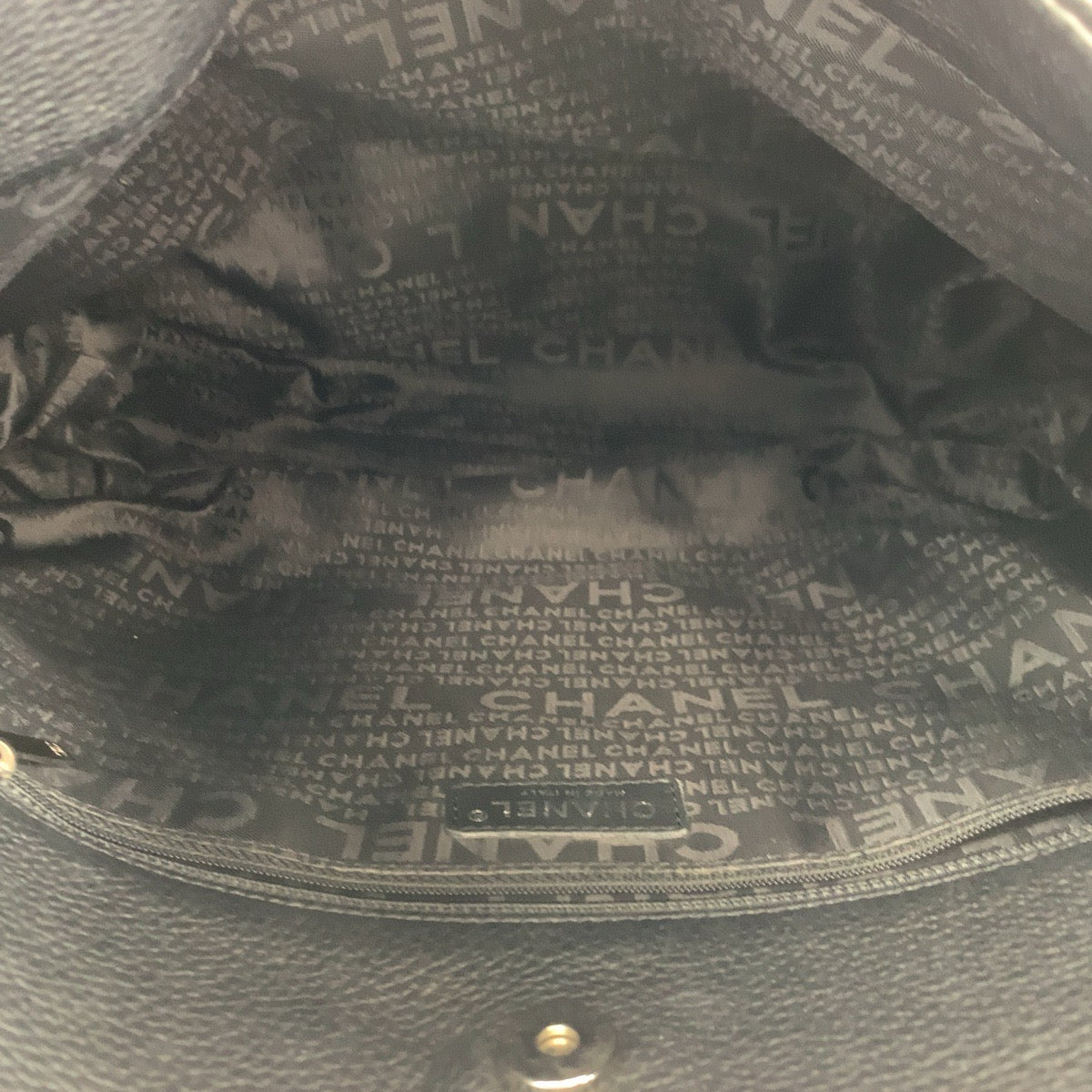 CHANEL シャネル ヴィンテージ フリンジ ココマーク ブラック 黒 シルバー金具 レザー ハンドバッグ トートバッグ  レディース