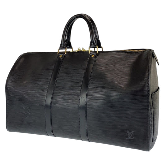 LOUIS VUITTON ルイ ヴィトン エピ キーポル45 ブラック 黒 ゴールド金具 グレインレザー M59152 ボストンバッグ ハンドバッグ  メンズ
