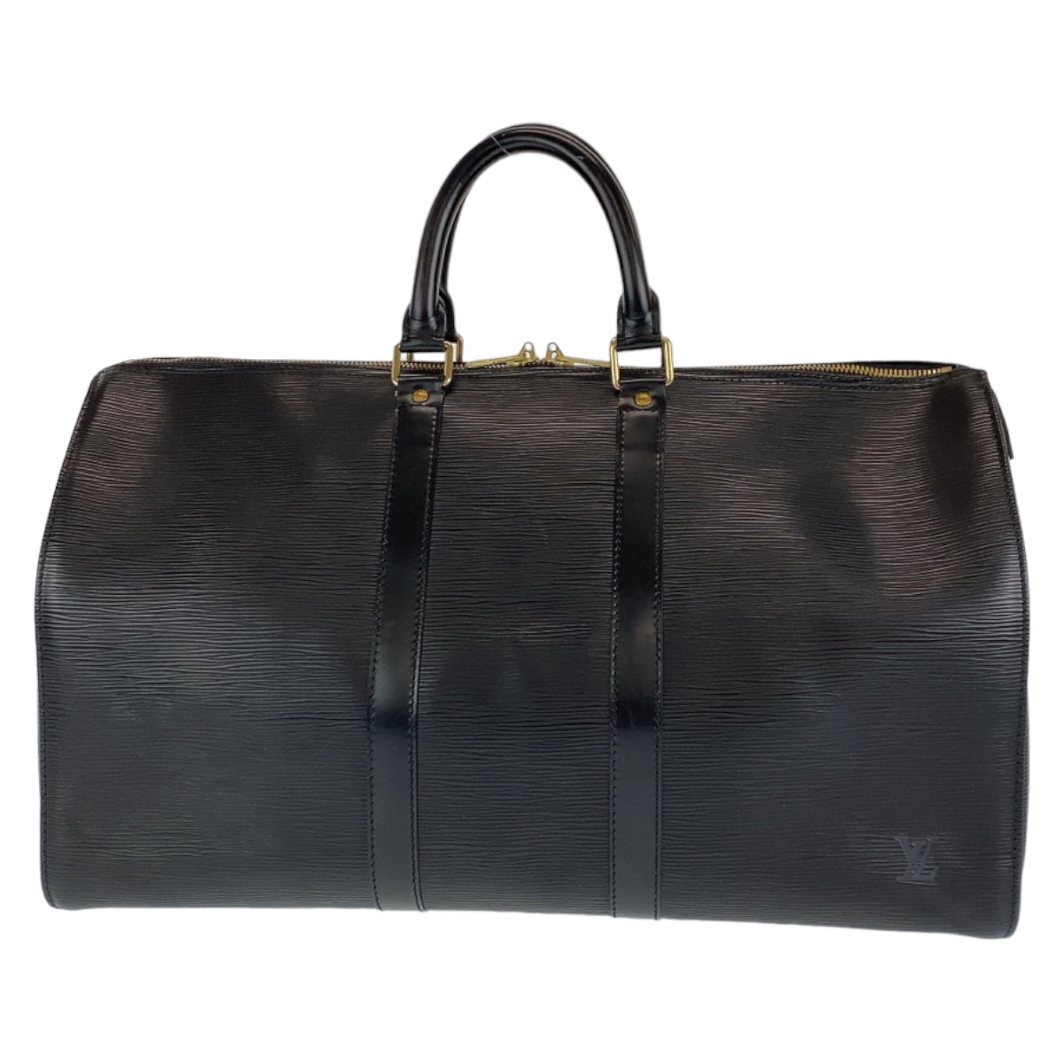 LOUIS VUITTON ルイ ヴィトン エピ キーポル45 ブラック 黒 ゴールド金具 グレインレザー M59152 ボストンバッグ ハンドバッグ  メンズ