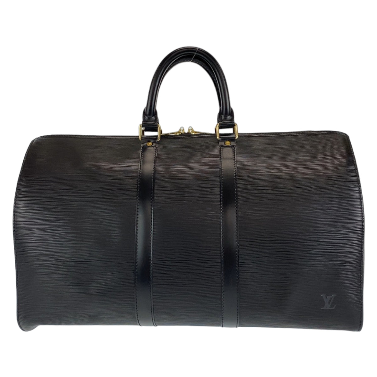 LOUIS VUITTON ルイ ヴィトン エピ キーポル45 ブラック 黒 ゴールド金具 グレインレザー M59152 ボストンバッグ ハンドバッグ  メンズ