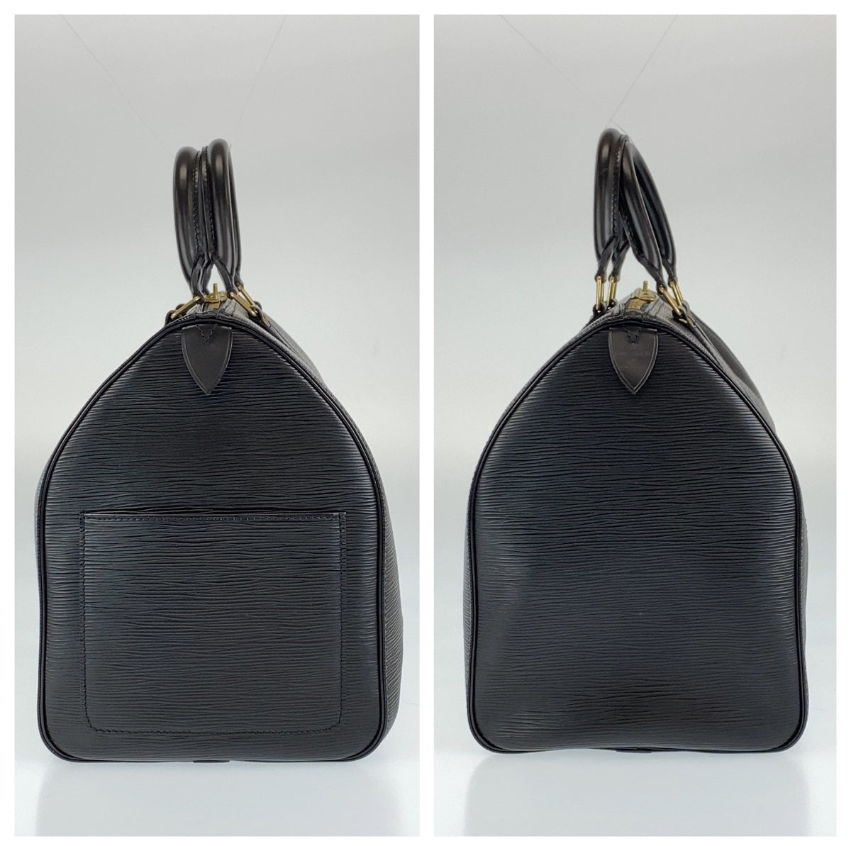 LOUIS VUITTON ルイ ヴィトン エピ キーポル45 ブラック 黒 ゴールド金具 グレインレザー M59152 ボストンバッグ ハンドバッグ  メンズ