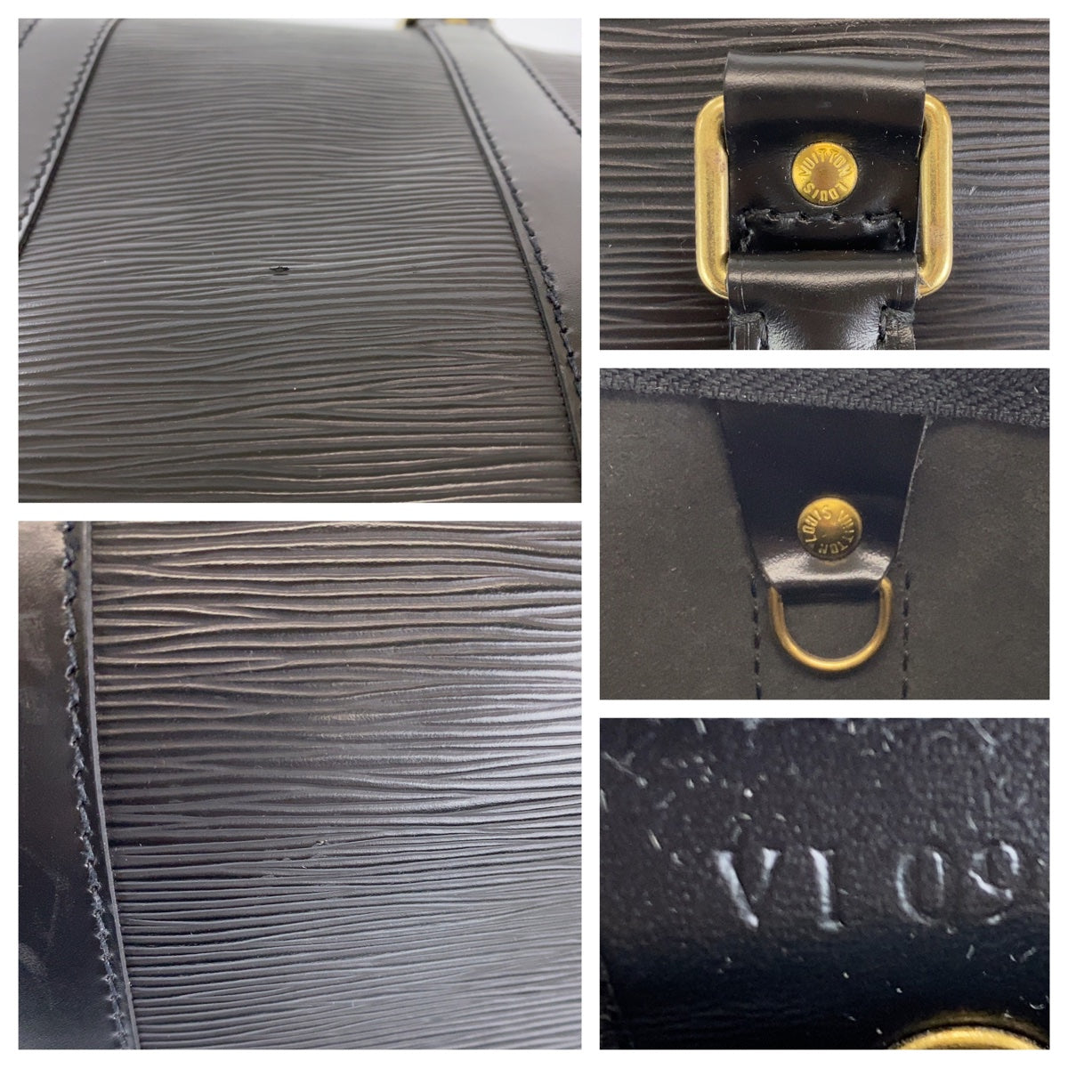 LOUIS VUITTON ルイ ヴィトン エピ キーポル45 ブラック 黒 ゴールド金具 グレインレザー M59152 ボストンバッグ ハンドバッグ  メンズ