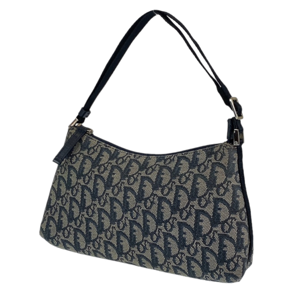 Dior ディオール ヴィンテージ トロッター ネイビー 紺 シルバー金具 キャンバス PZ1012 ハンドバッグ アクセサリーポーチ  レディース