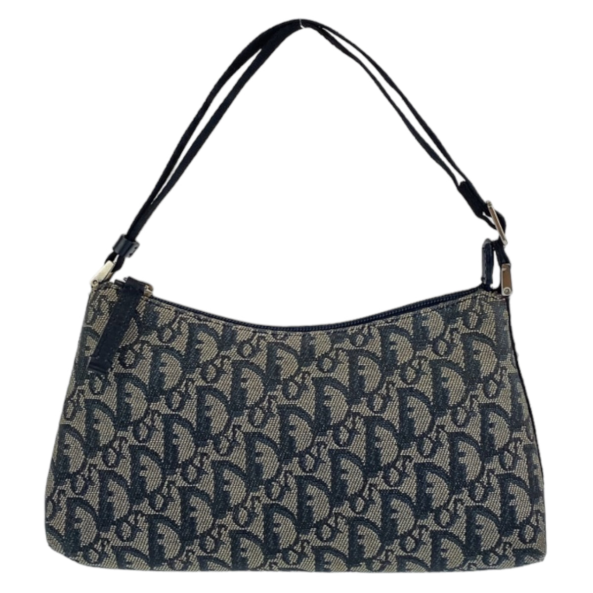 Dior ディオール ヴィンテージ トロッター ネイビー 紺 シルバー金具 キャンバス PZ1012 ハンドバッグ アクセサリーポーチ  レディース