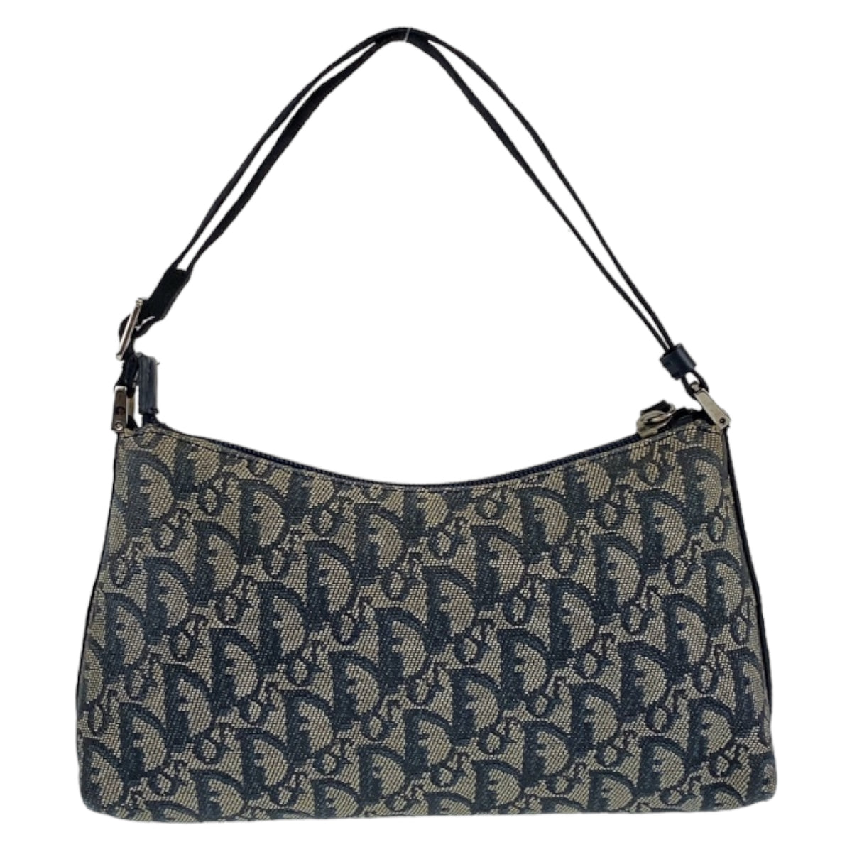 Dior ディオール ヴィンテージ トロッター ネイビー 紺 シルバー金具 キャンバス PZ1012 ハンドバッグ アクセサリーポーチ  レディース