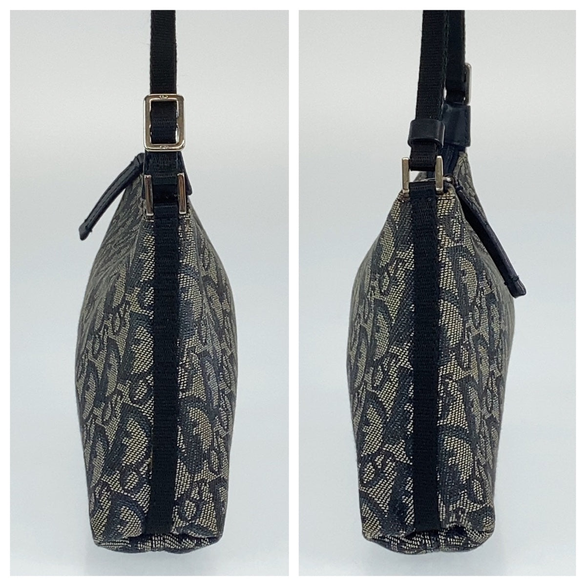 Dior ディオール ヴィンテージ トロッター ネイビー 紺 シルバー金具 キャンバス PZ1012 ハンドバッグ アクセサリーポーチ  レディース