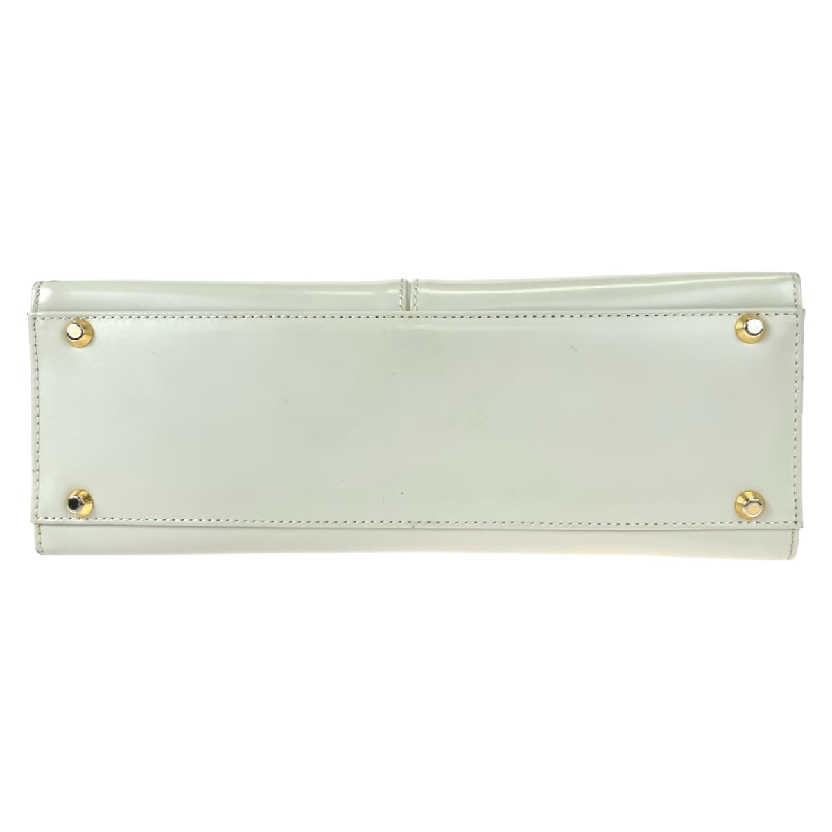 YVES SAINT LAURENT イヴ・サンローラン ヴィンテージ ホワイト 白 ゴールド金具 レザー ハンドバッグ  レディース