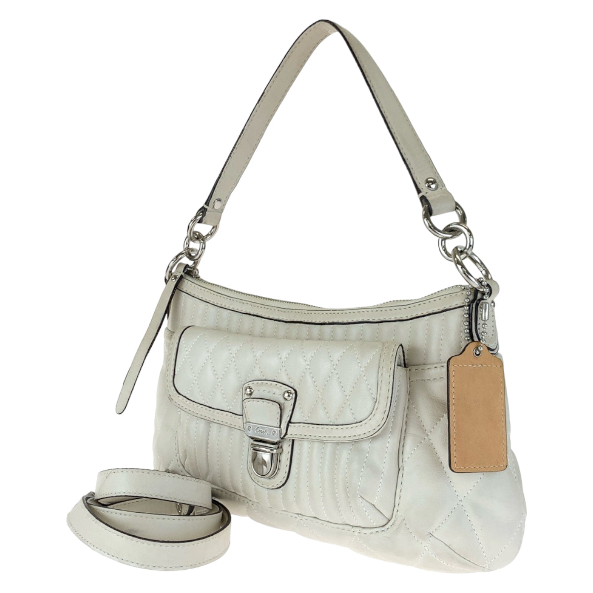COACH コーチ ホワイト 白 レザー 19855 ショルダーバッグ ハンドバッグ 2way  レディース