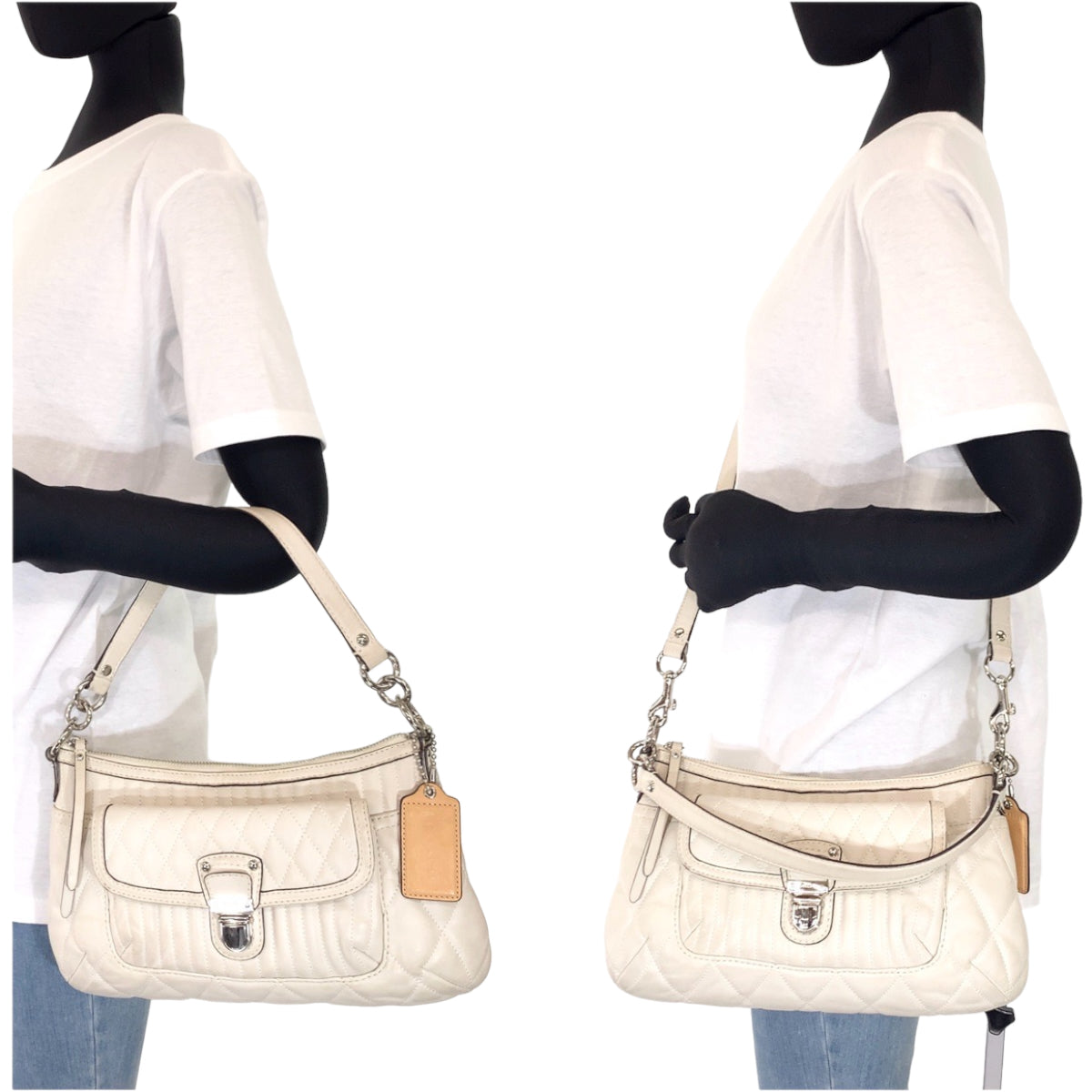COACH コーチ ホワイト 白 レザー 19855 ショルダーバッグ ハンドバッグ 2way  レディース