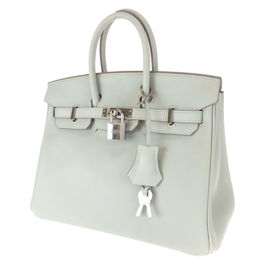HERMES エルメス バーキン25 パールグレー グレー シルバー金具 ヴォースイフト ハンドバッグ トートバッグ C刻印  レディース